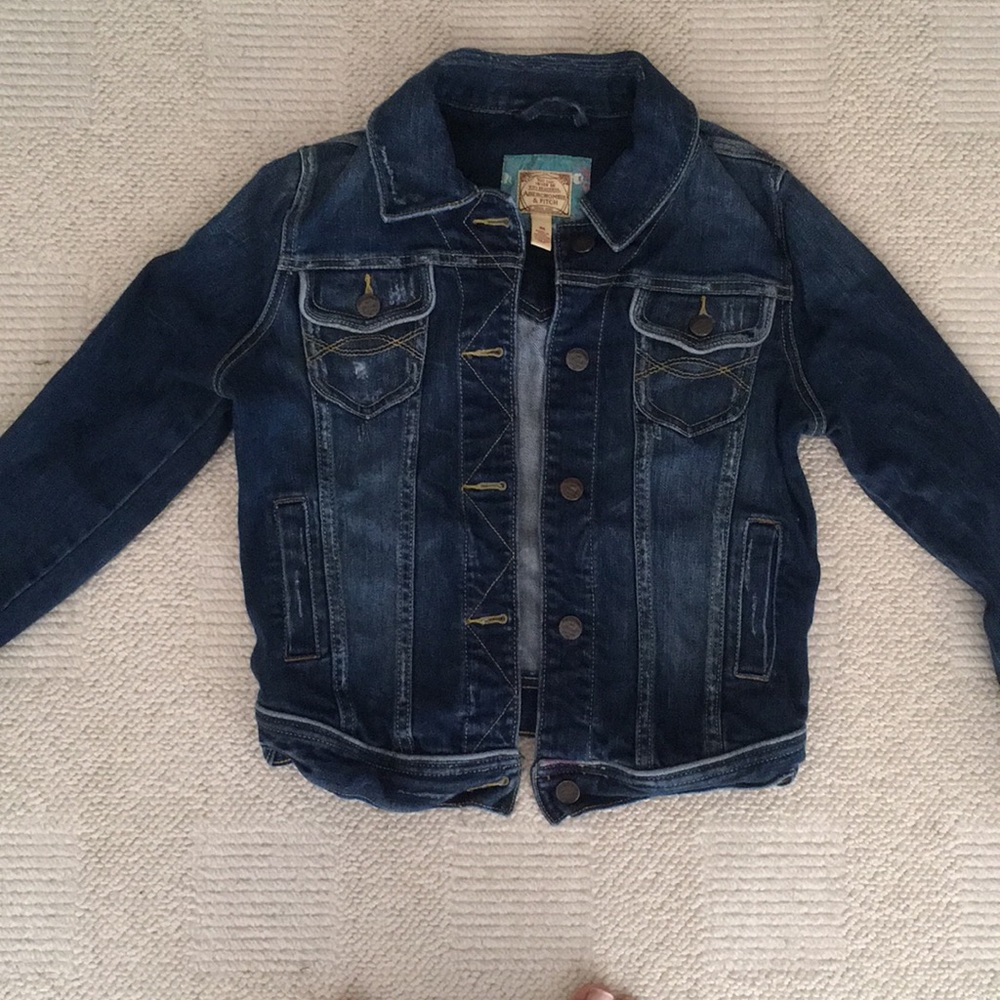 Abercrombie Medium jeans jacket distressed blue